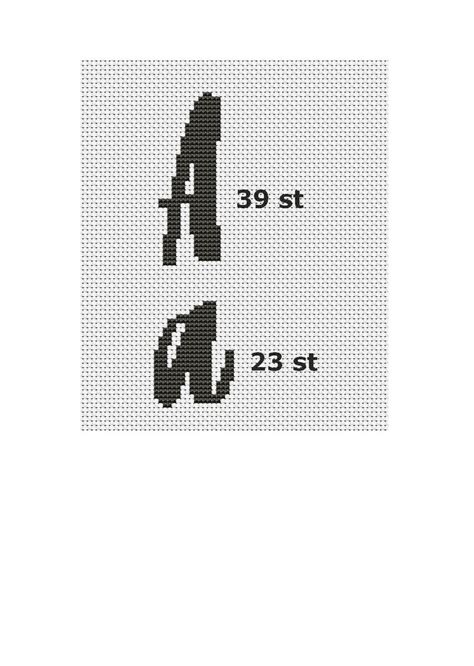 Cross Stitch Alphabet Pattern Modern Xstitch Font Chart Cross Etsy
