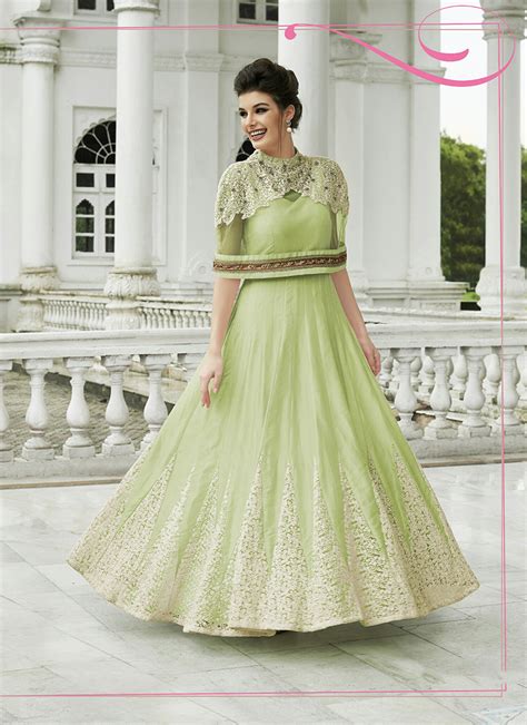 Explore the best hairstyles for gown to rock any formal occasions. MODERN GREEN INDO WESTERN DESIGNER GOWN