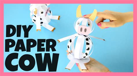 Easy Paper Cow Craft Farm Animal Craft Ideas Youtube