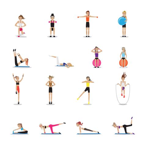 woman aerobic fitness vector free download