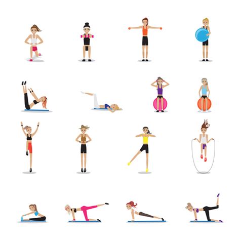 Woman Aerobic Fitness Vector Free Download