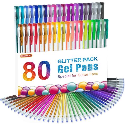 Feela 200 Pack Glitter Gel Pens Set 100 Gel Pen Plus 100 Refills For Adult Art Pens And Markers