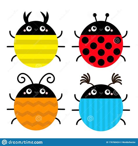 Beetle Lady Bug Set Insect Animal Collection Ladybug