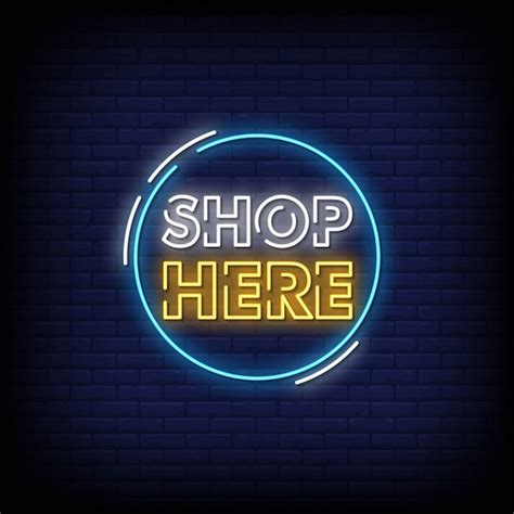 Premium Vector Shop Here Neon Signs Style Text