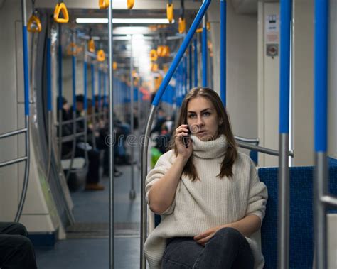 girl in a subway car stock image image of beauty lady 176787999