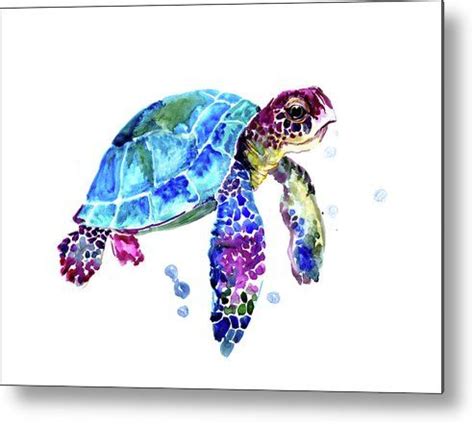 Sea Turtle Metal Print By Suren Nersisyan In 2020 Purple Turtle Sea