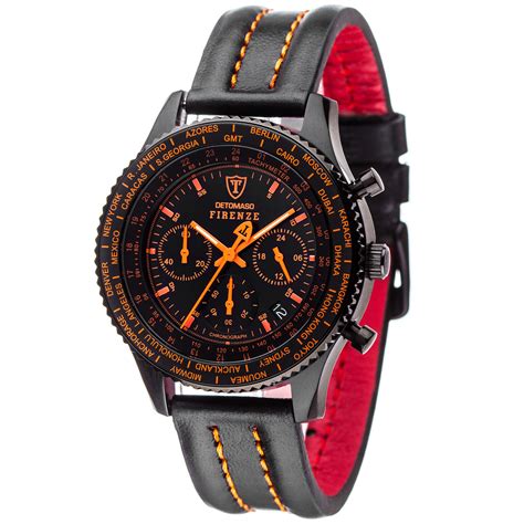 Detomaso Firenze Mens Wrist Watch Chronograph Stainless Steel Sport 10