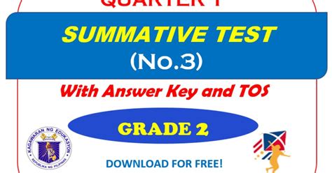 Grade 1 Quarter 3 Summative Test 3 Answer Key Tos Deped K 12