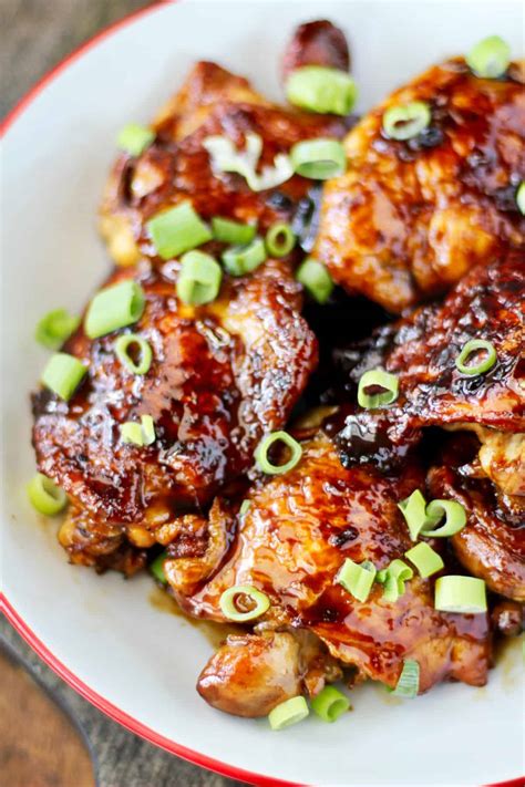 Garlic And Ginger Caramel Chicken Thighs Karens Kitchen Stories