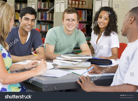 College Students Studying In Library Stock Photo 18103132 Shutterstock