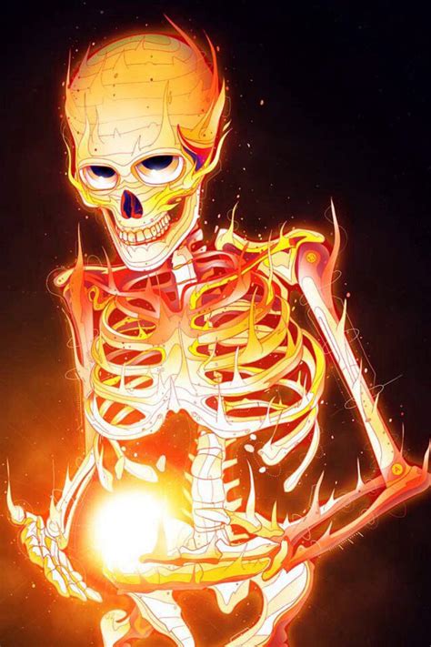 Skeleton On Fire Scary Pinterest Fire And Skeletons
