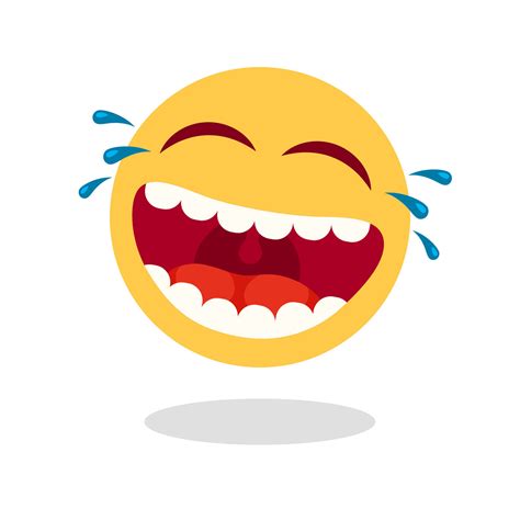 Laughing Smiley Emoticon Cartoon Happy Face With Laughing Mouth And T