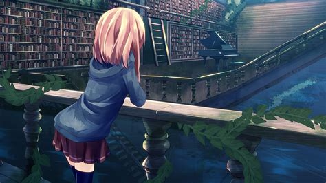 Anime Girl Library Hd Anime 4k Wallpapers Images Backgrounds