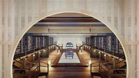 3d Rendering Of An Ancient Chinese Bamboo Scroll Book Library Stock
