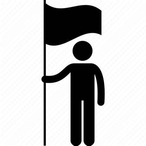 Flag Holding Man Icon