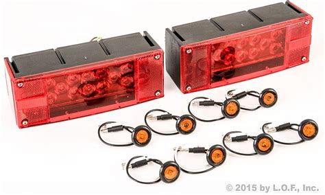 2 Led Submersible Combination Trailer Tail Lights Boat