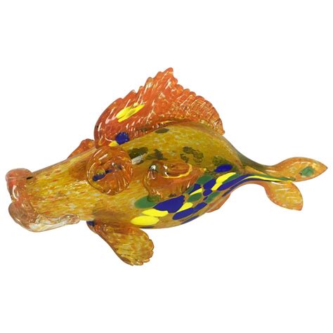 Murano Flecked Art Glass Fish Circa 1950s For Sale At 1stdibs