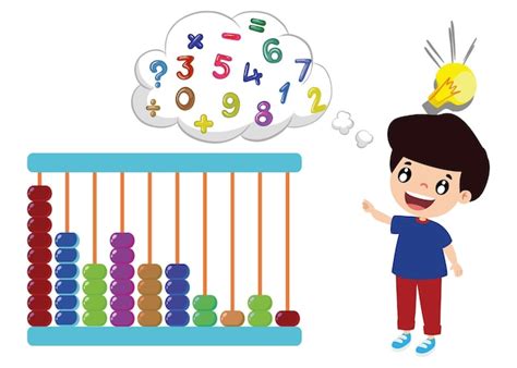 Premium Vector Free Vector Kid Calculating Math With Abacus