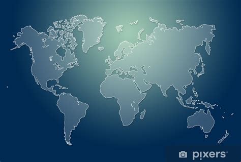 Sticker Minimalistic World Map Illustration Pixersus