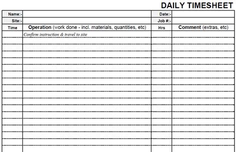 Back to 50 free printable daily time sheets. Printable Blank Daily PDF Time Sheet Form | Time Sheets ...