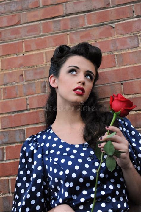 A Pretty Pin Up Girl Stock Photo Image Of Lady Brown 15446326