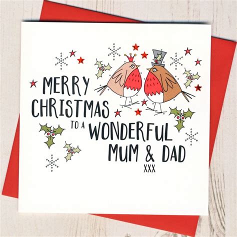 handmade mum and dad christmas card