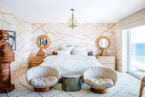 In the family room wearstler wanted something surfy, so she developed these patchwork wood designs that later became tables and trays in her home collection. PRIVATE VIEW Kelly Wearstler's Weekend Beach House - Erika ...