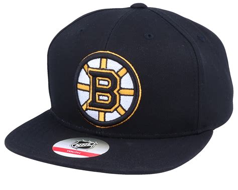 Kids Boston Bruins Solid Black Snapback Outerstuff Caps