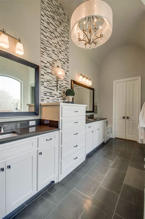 Finished in gorgeous navy blue, smoothly. Gorgeous his/hers vanities in a luxurious custom bathroom ...