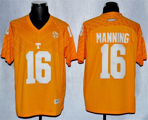 Men Tennessee Volunteers 16 Peyton Manning Yellow College Football