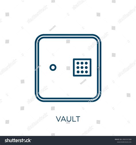 Vault Icon Thin Linear Vault Outline Stock Vector Royalty Free