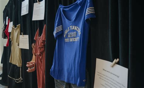 photos ‘what were you wearing exhibits aim to end victim blaming at mtsu sidelines