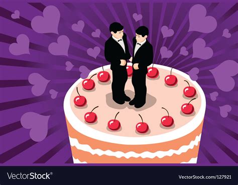 Gay Wedding Cake Royalty Free Vector Image Vectorstock