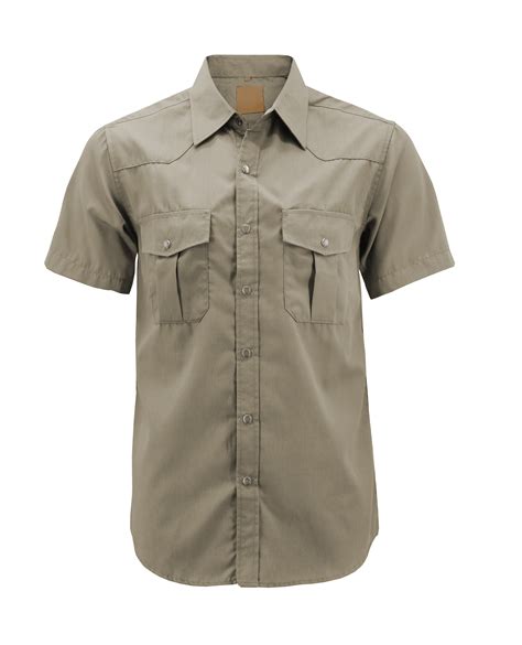 Mens Casual Western Pearl Snap Button Down Short Sleeve Cowboy Dress