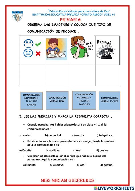 Ejercicio Interactivo De Clases De Comunicación Elementos De La