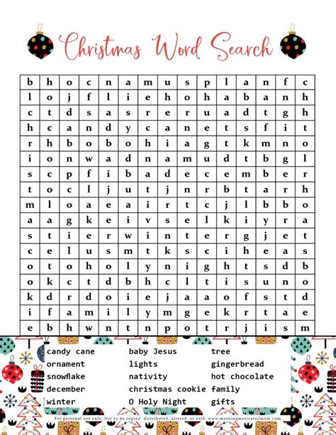 Christmas Word Search Printable Morning Motivated Mom