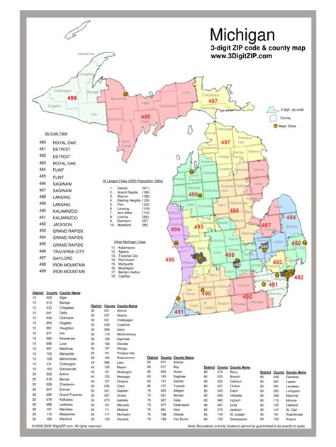 Michigan Zip Code Map Fill Online Printable Fillable
