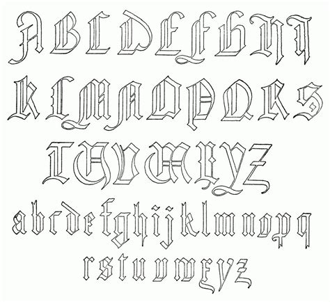 Free Printable Calligraphy Letters Alphabet Old German Alphabet