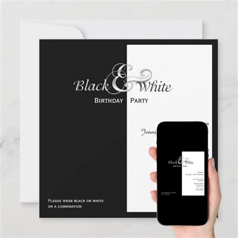 Elegant Black And White Party Invitation Zazzle