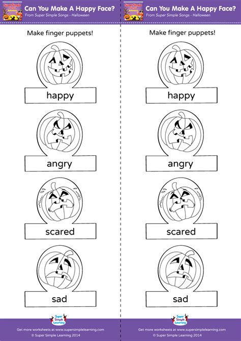 Can You Make A Happy Face Worksheet Make Finger Puppets Super Simple