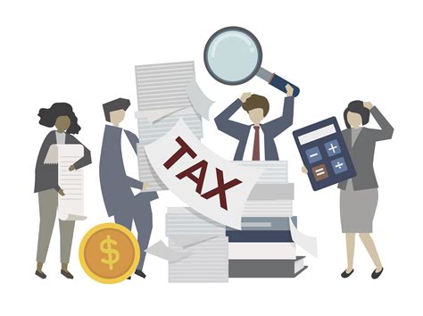 Business People Working On Tax Illustration Download Free Vectors