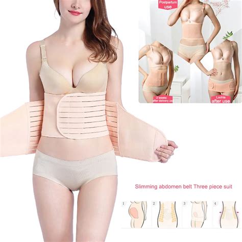 3pcsset Summer Women Postpartum Repair Body Shaper Waist Belts Breathable Bellyabdomenpelvis