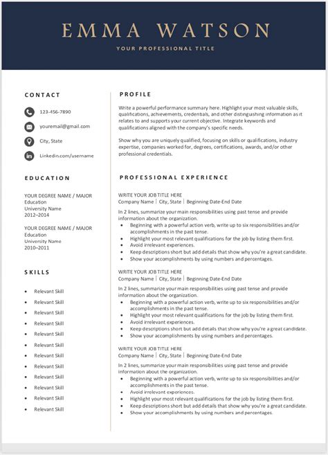 Free Resume Templates Editable And Downloadable Resume Template