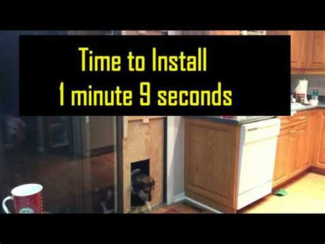 When it's time for your pet to stay inside, simply snap the included closing cover onto the inside frame of the pet door. Doggie Door for a Patio Door DIY - YouTube