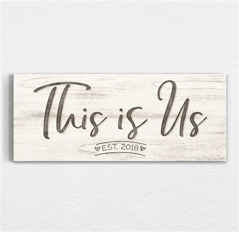 This Is Us Rustic Wood Personalized Sign Script And Style