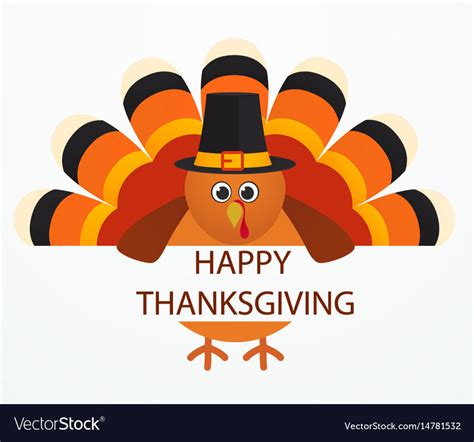 Thanksgiving Day Colorful Cartoon Turkey Bird Vector Image