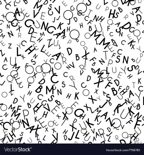 Random Letters Seamless Pattern Royalty Free Vector Image