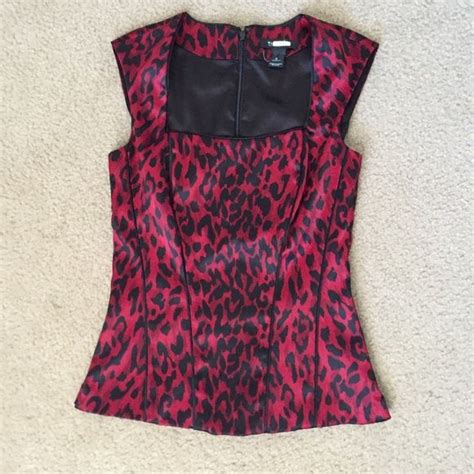 Red And Black Patterned Sleeveless Blouse Red And Black Patterned Fitted