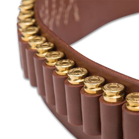 Mahogany Leather Gun Belt 20 Cartridge Loops