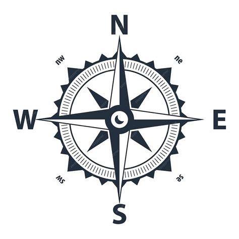 Brújula De Vector Símbolo Plano Simple Símbolo De Navegación Marítima